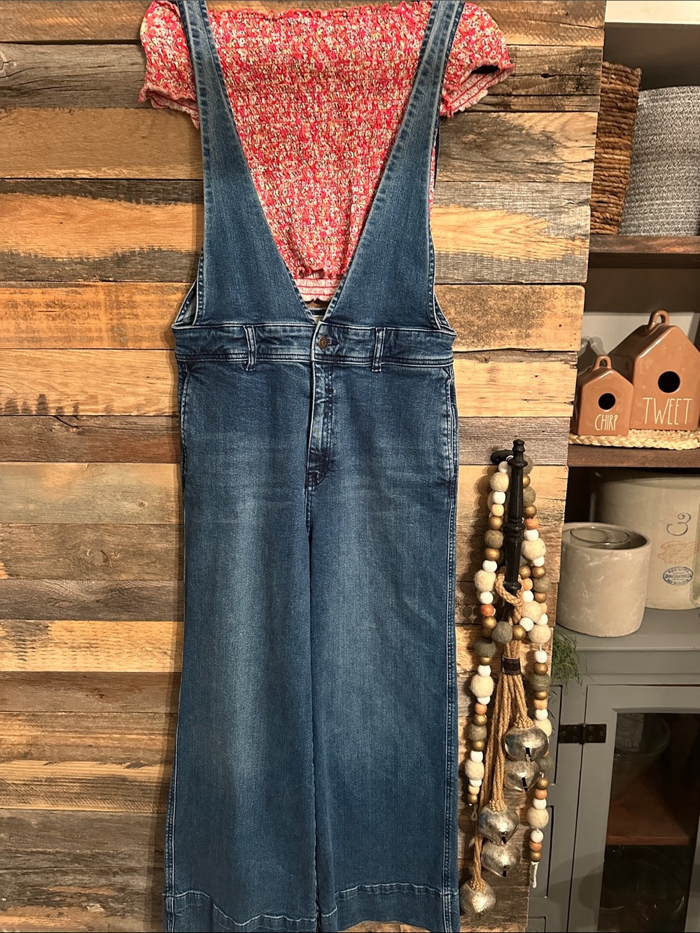 Free people Denim Wide-Leg Overalls we the free Jeans